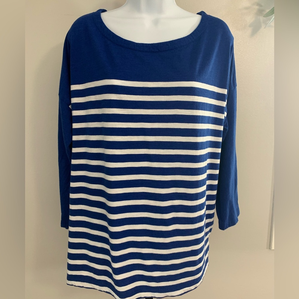 Old Navy Blue and White Striped Top
